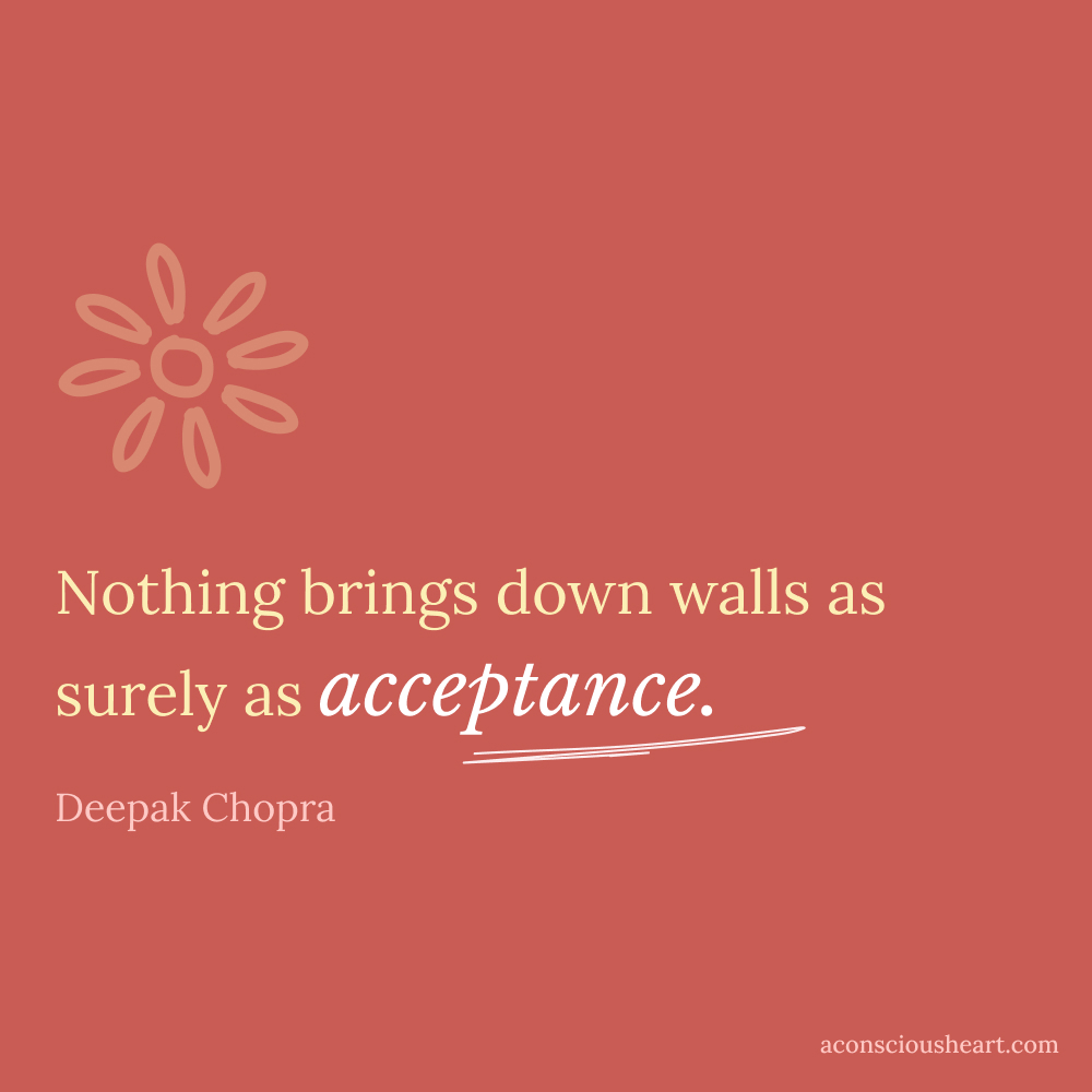 Image with acceptance quote by Deepak Chopra