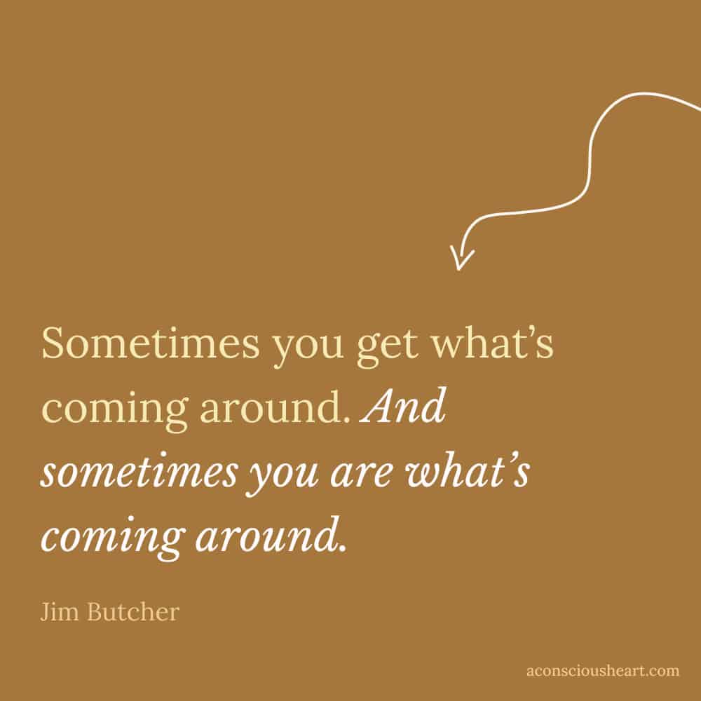 Image with karma quote by Jim Butcher
