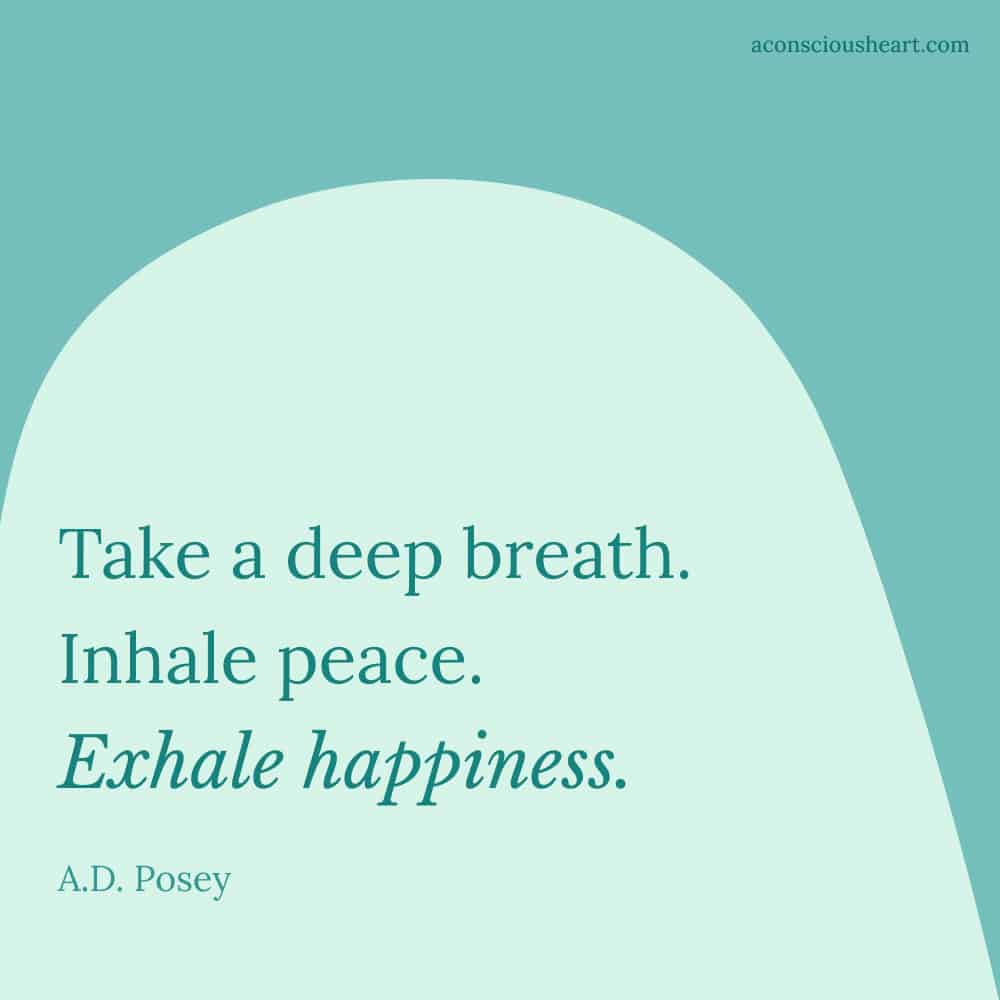 Image with quote on breathing by A.D. Posey