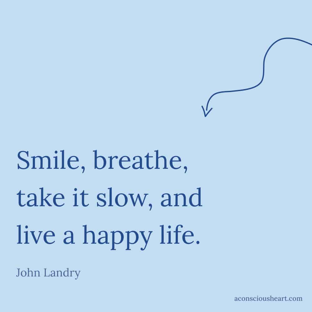 Image with quote on breathing by John Landry