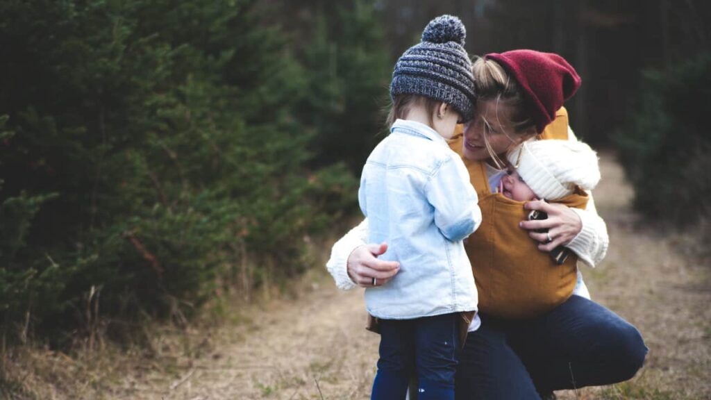 Photo of mother with her two children