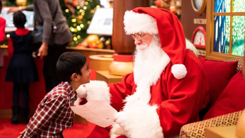 Photo of Santa with a young boy