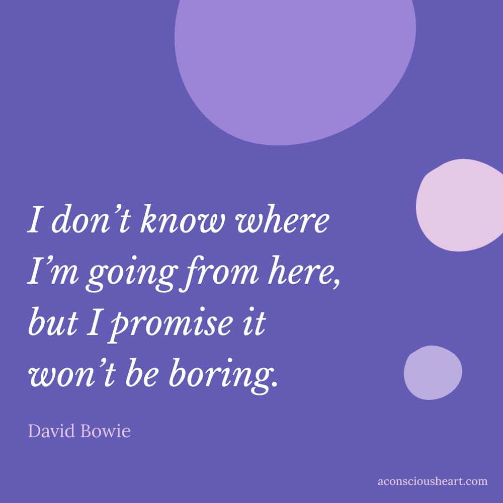 Image with quote about the new year by David Bowie