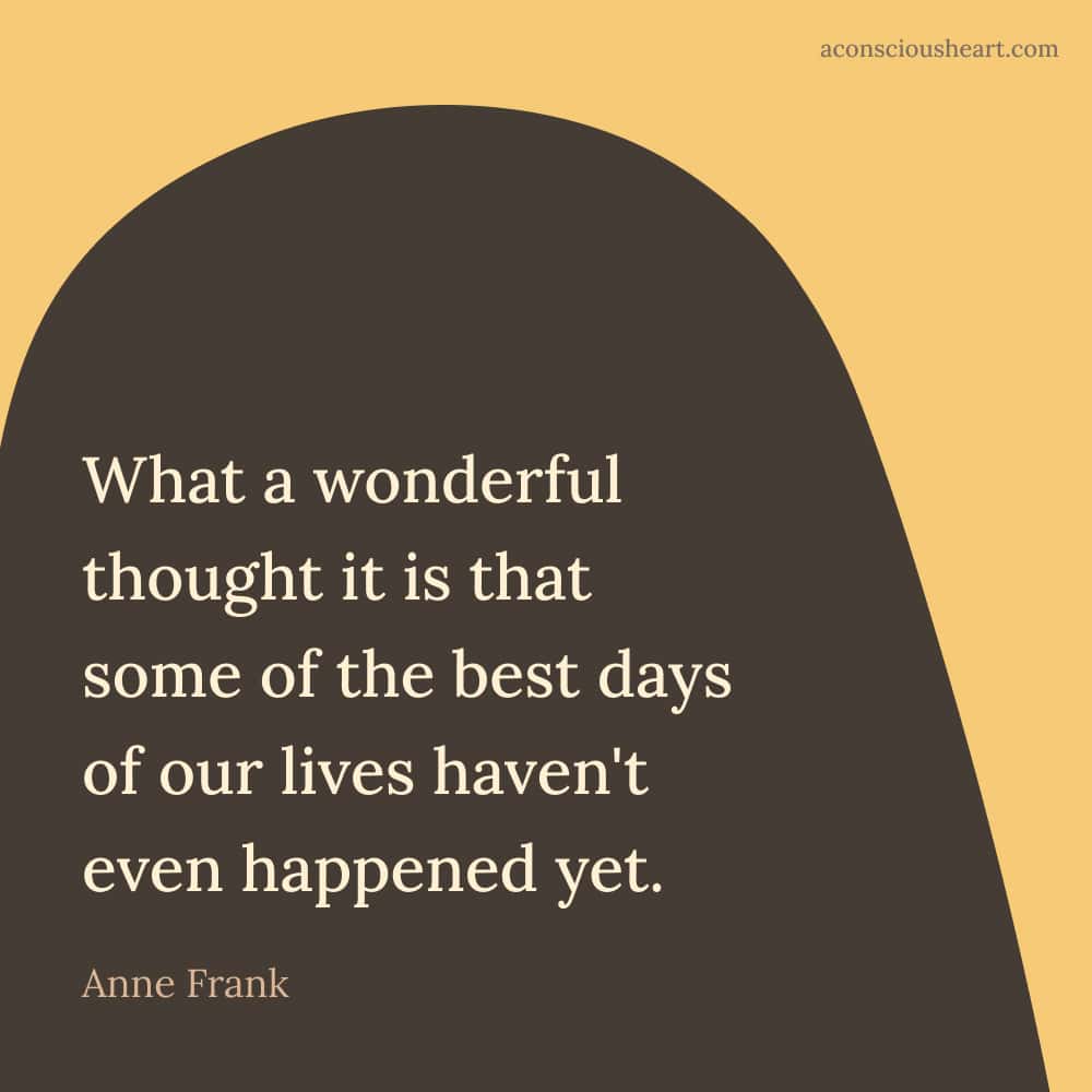 Image with quote about the new year by Anne Frank