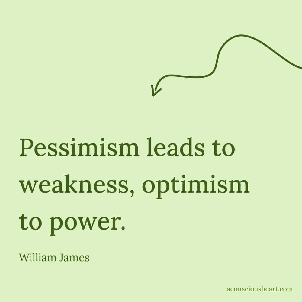 Image with positive energy quote by William James