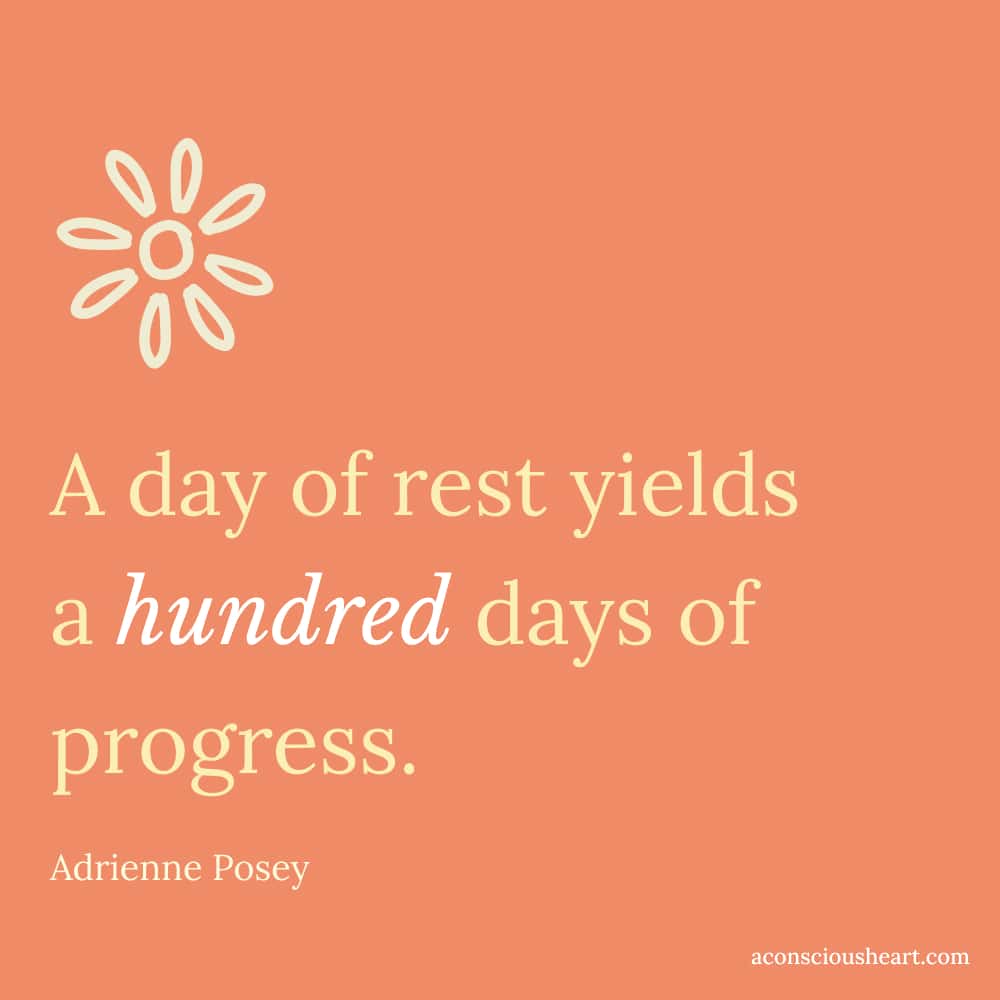 Image with quote about rest by Adrienne Posey