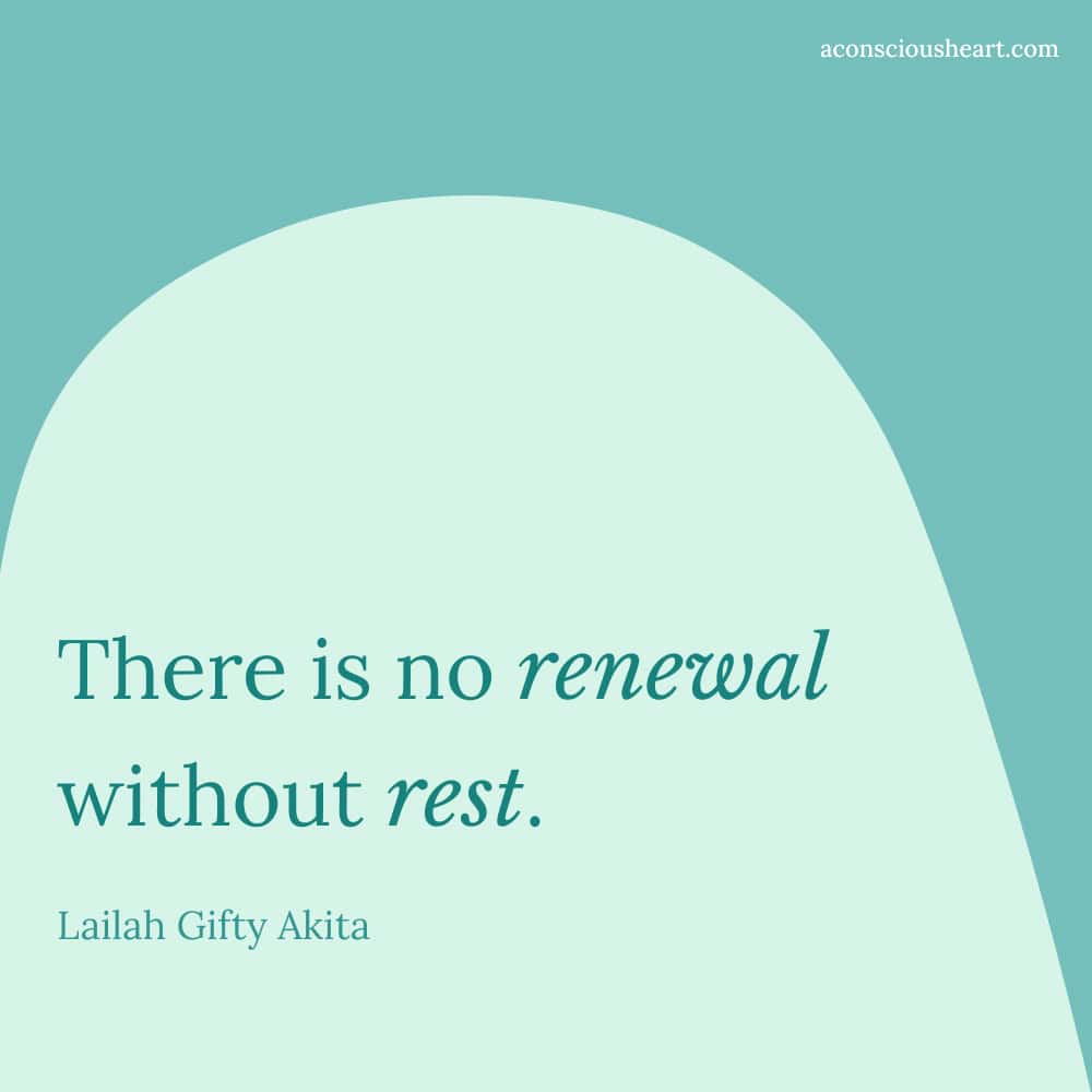 Image with quote about rest by Lailah Gifty Akita