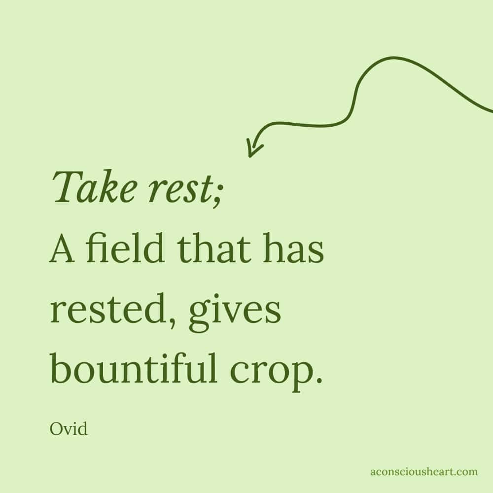 Image with quote about rest by Ovid