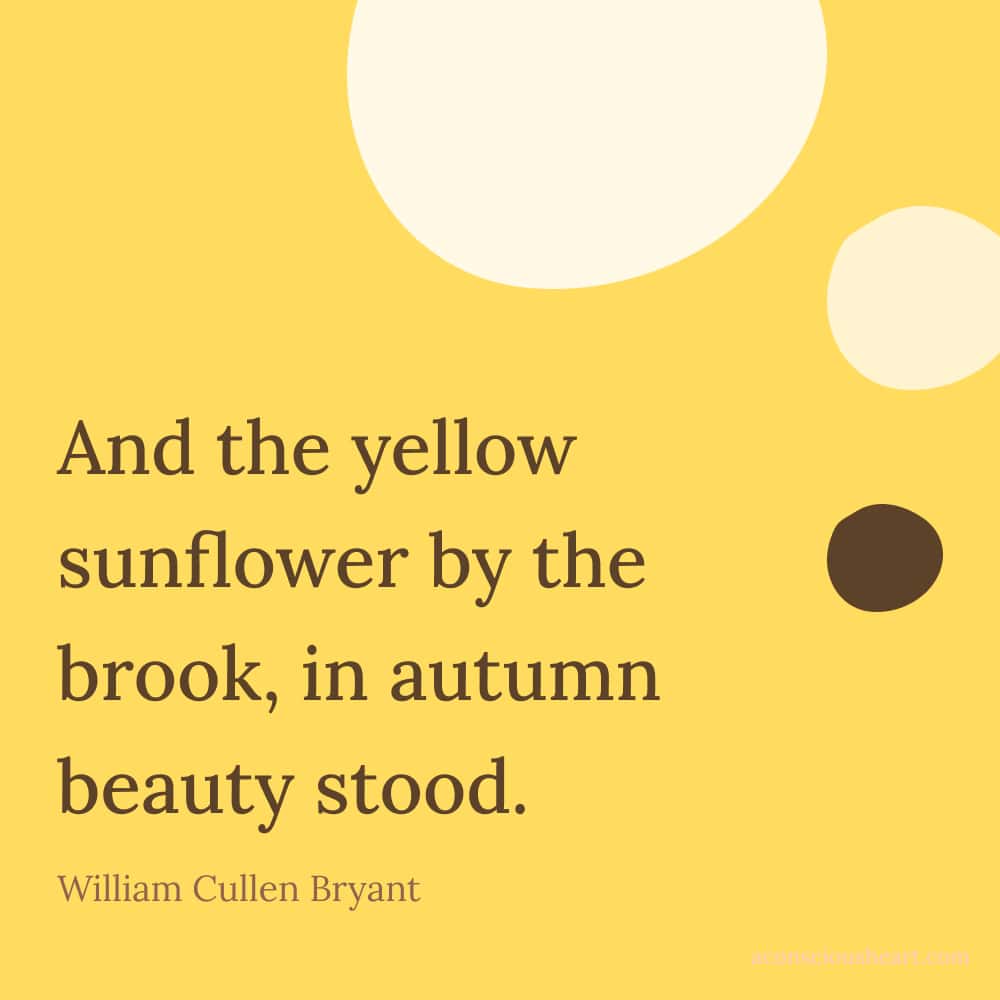 Image with sunflower quotes by William Cullen Bryant