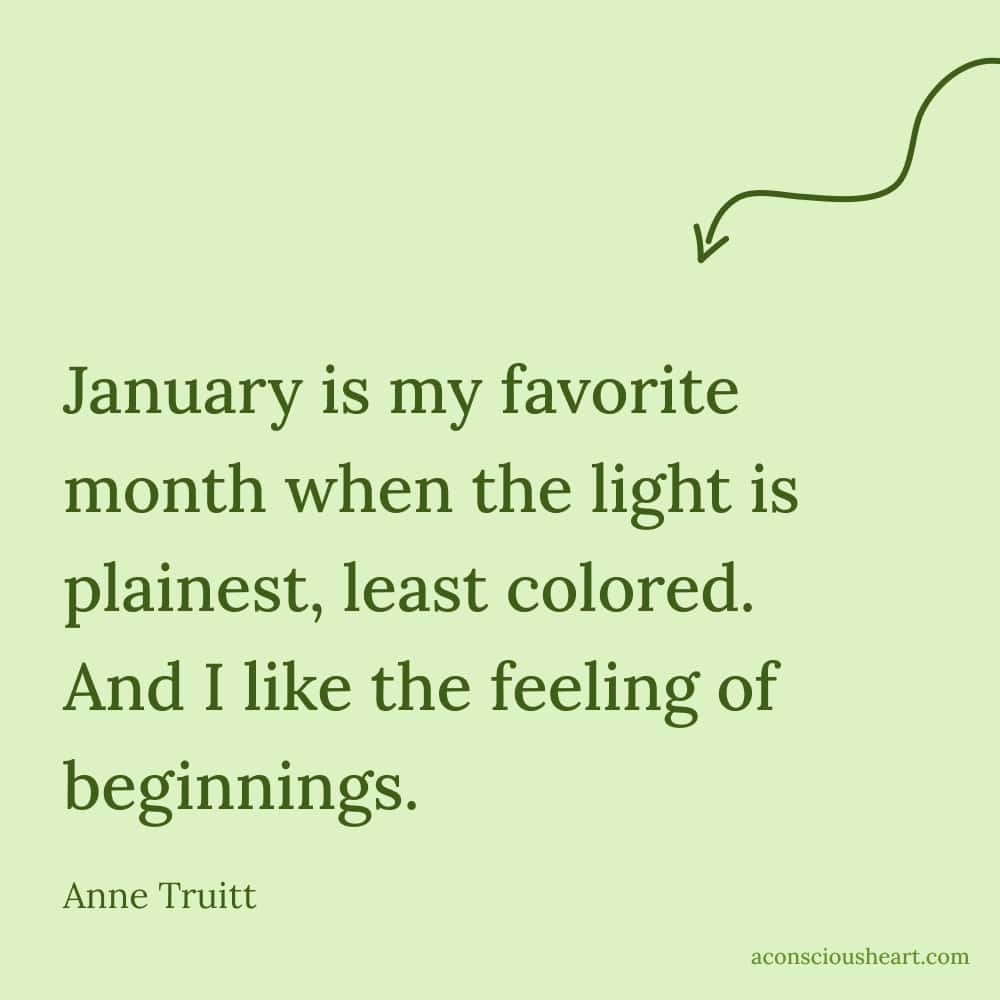 Image with January quote by Anne Truitt